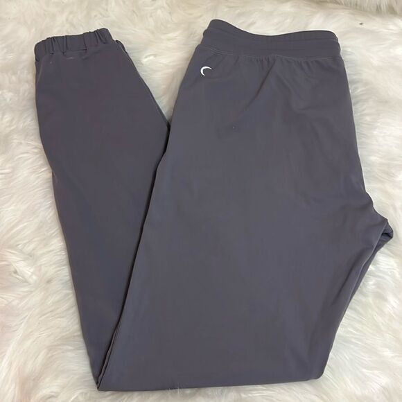 Zyia Joggers Large Gray Peak Zipper Ankle Casual Gym Fitted Drawstring C34 - Picture 7 of 8